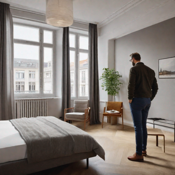 Expert évaluant un appartement à Bruxelles
