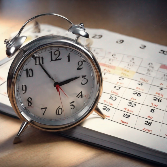 Horloge et calendrier symbolisant le délai de réflexion